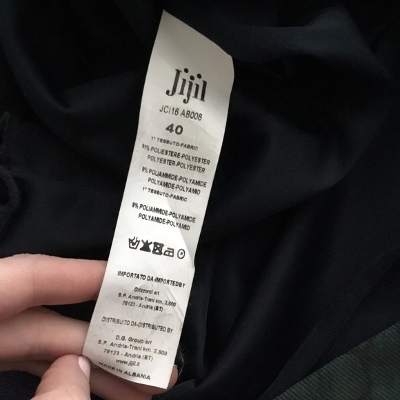 Jijil Italian Brand Jacquard Peacock / Scales Green and Blue Fitted Dress XS fit - Picture 12 of 12